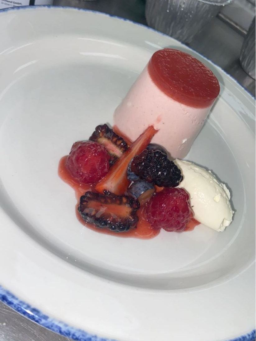 A set dessert with berries